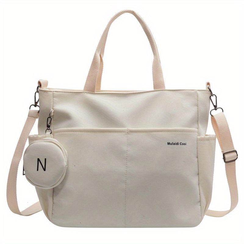 Canvas Tote Bag With Coin Purse Large Capacity Crossbody Bag Handbag Set