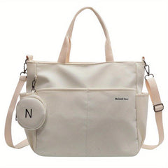 Canvas Tote Bag With Coin Purse Large Capacity Crossbody Bag Handbag Set
