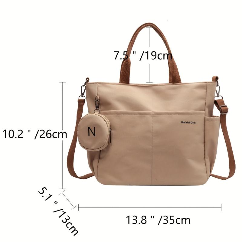 Canvas Tote Bag With Coin Purse Large Capacity Crossbody Bag Handbag Set