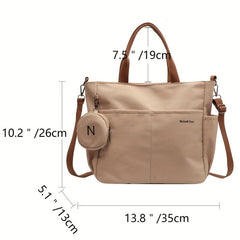 Canvas Tote Bag With Coin Purse Large Capacity Crossbody Bag Handbag Set