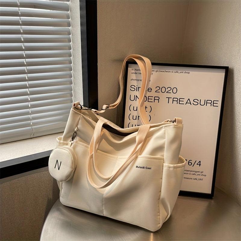 Canvas Tote Bag With Coin Purse Large Capacity Crossbody Bag Handbag Set