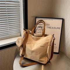Canvas Tote Bag With Coin Purse Large Capacity Crossbody Bag Handbag Set