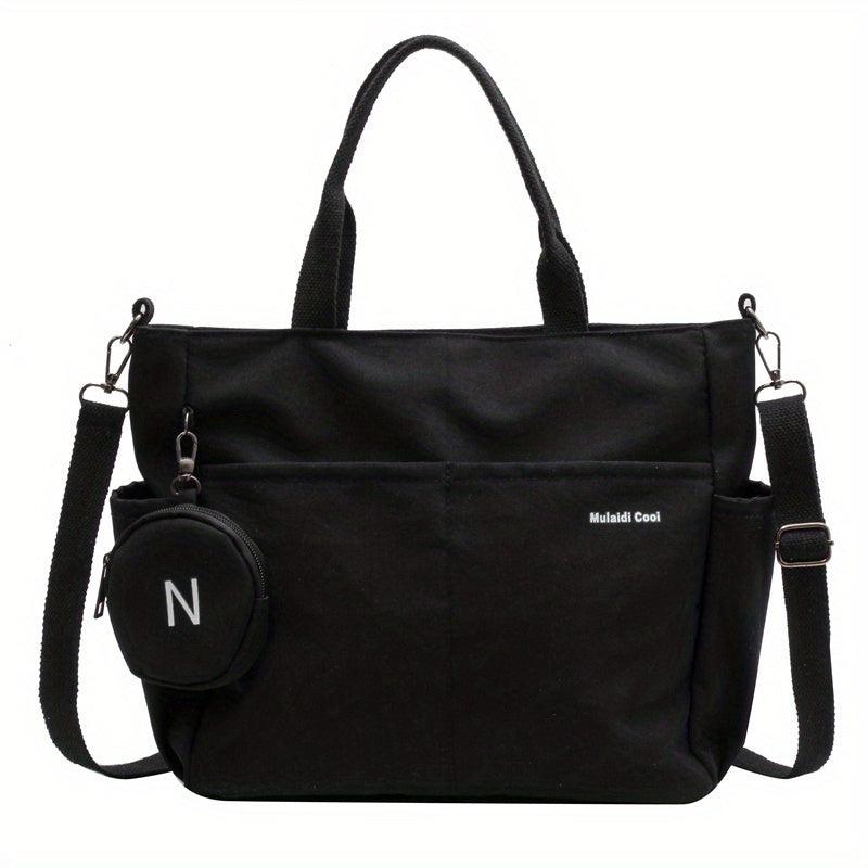 Canvas Tote Bag With Coin Purse Large Capacity Crossbody Bag Handbag Set