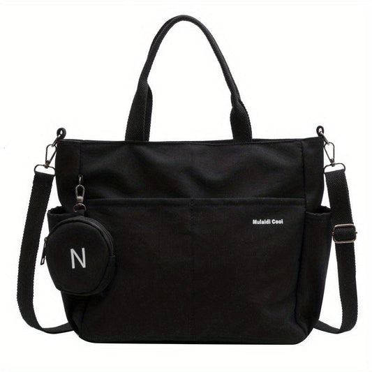 Canvas Tote Bag With Coin Purse Large Capacity Crossbody Bag Handbag Set