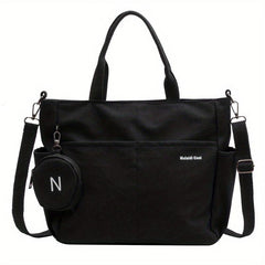Canvas Tote Bag With Coin Purse Large Capacity Crossbody Bag Handbag Set