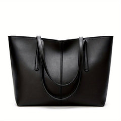Vintage Large Capacity Tote Bag Solid Shoulder Bag For Work