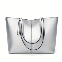 Vintage Large Capacity Tote Bag Solid Shoulder Bag For Work