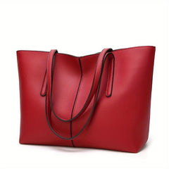 Vintage Large Capacity Tote Bag Solid Shoulder Bag For Work