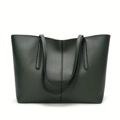 Vintage Large Capacity Tote Bag Solid Shoulder Bag For Work