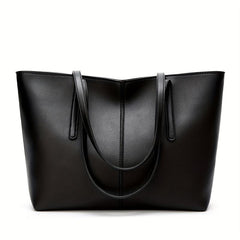 Vintage Large Capacity Tote Bag Solid Shoulder Bag For Work