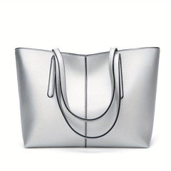 Vintage Large Capacity Tote Bag Solid Shoulder Bag For Work