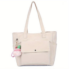 Nylon Tote Bag Front Pocket Shoulder Bag for Travel Work School