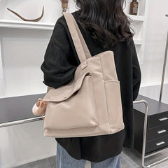 Nylon Tote Bag Front Pocket Shoulder Bag for Travel Work School