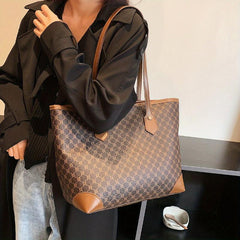 Vintage Print Tote Bag All Match Shoulder Bag Stylish Bag For Work