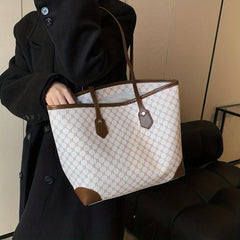 Vintage Print Tote Bag All Match Shoulder Bag Stylish Bag For Work