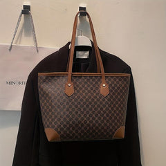 Vintage Print Tote Bag All Match Shoulder Bag Stylish Bag For Work