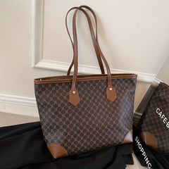 Vintage Print Tote Bag All Match Shoulder Bag Stylish Bag For Work