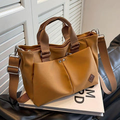 Solid Satchel Bag Casual Tote Bag School