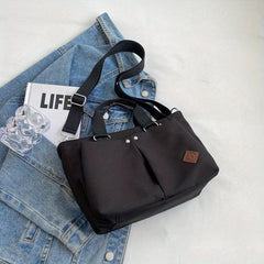 Solid Satchel Bag Casual Tote Bag School
