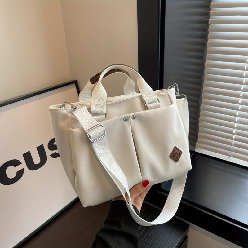 Solid Satchel Bag Casual Tote Bag School