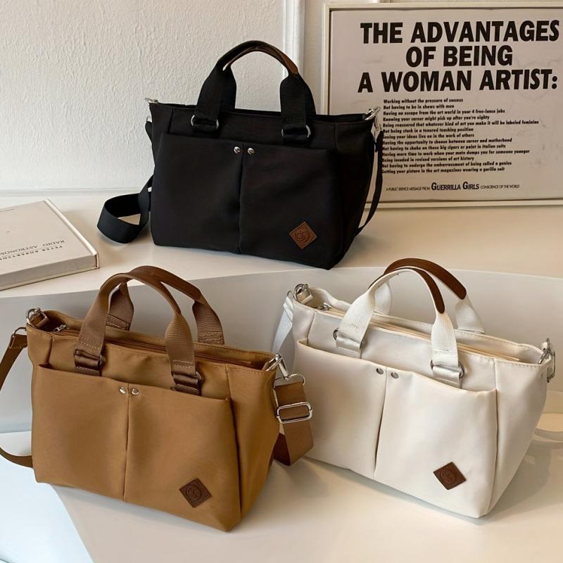 Solid Satchel Bag Casual Tote Bag School