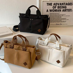 Solid Satchel Bag Casual Tote Bag School