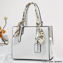 Crocodile Embossed Crossbody Bag Satchel Purse for Mom