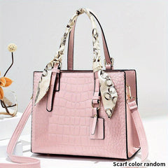 Crocodile Embossed Crossbody Bag Satchel Purse for Mom