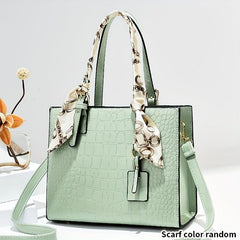 Crocodile Embossed Crossbody Bag Satchel Purse for Mom