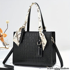 Crocodile Embossed Crossbody Bag Satchel Purse for Mom
