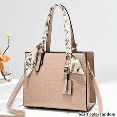 Crocodile Embossed Crossbody Bag Satchel Purse for Mom