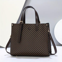 Classic Allover Print Shoulder Bag, Large Capacity Crossbody Handbag