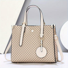 Classic Allover Print Shoulder Bag, Large Capacity Crossbody Handbag