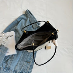 Large Capacity Colorblock Tote Bag with Scarf