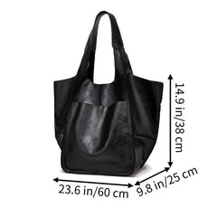 Soft Leather Women Handbag Large Capacity Casual Shoulder Tote Bag