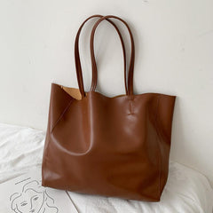 Women's Minimalist Tote Bag Large Capacity Solid Bag For Work
