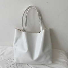 Women's Minimalist Tote Bag Large Capacity Solid Bag For Work