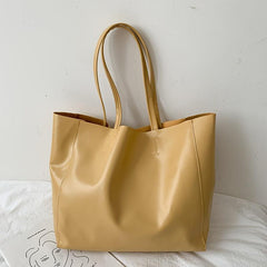 Women's Minimalist Tote Bag Large Capacity Solid Bag For Work