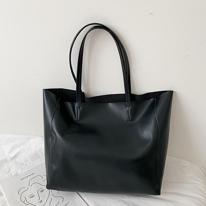 Women's Minimalist Tote Bag Large Capacity Solid Bag For Work