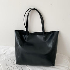Women's Minimalist Tote Bag Large Capacity Solid Bag For Work