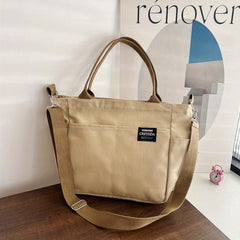 Large Capacity Canvas Tote Bag Minimalist Casual Shoulder Bag