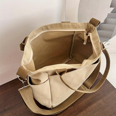 Large Capacity Canvas Tote Bag Minimalist Casual Shoulder Bag