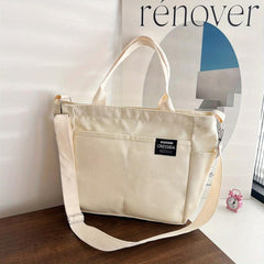 Large Capacity Canvas Tote Bag Minimalist Casual Shoulder Bag