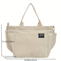 Large Capacity Canvas Tote Bag Minimalist Casual Shoulder Bag