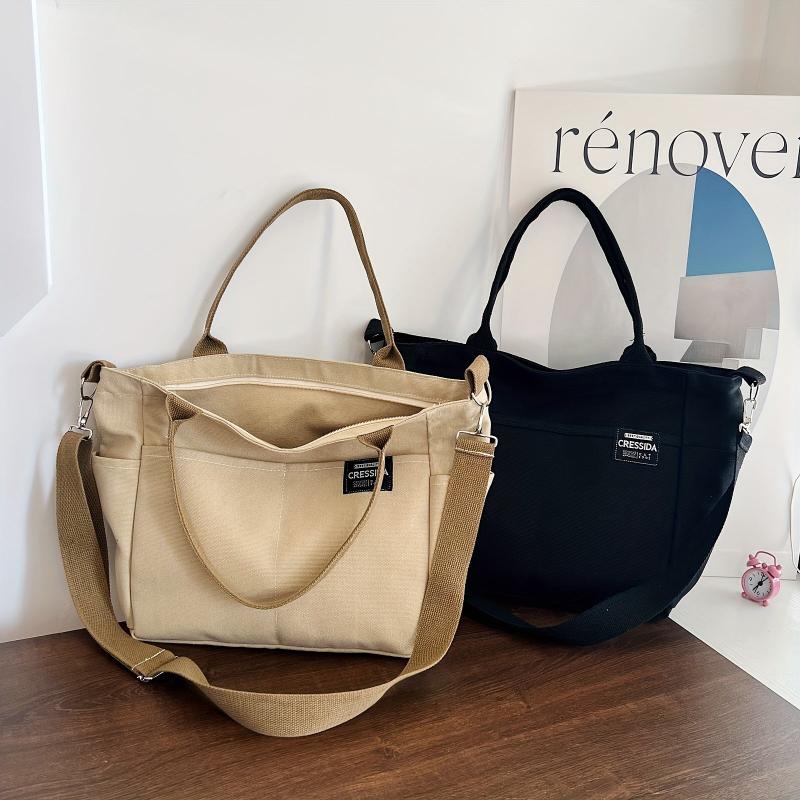 Large Capacity Canvas Tote Bag Minimalist Casual Shoulder Bag