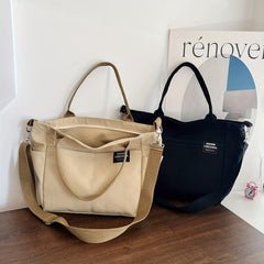 Large Capacity Canvas Tote Bag Minimalist Casual Shoulder Bag