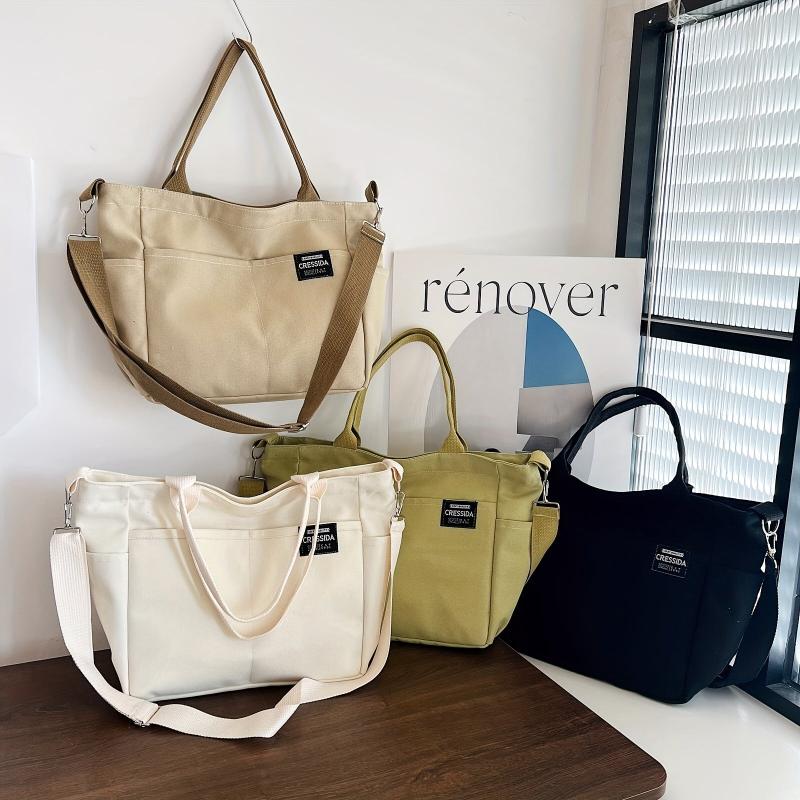 Large Capacity Canvas Tote Bag Minimalist Casual Shoulder Bag