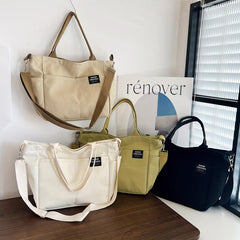 Large Capacity Canvas Tote Bag Minimalist Casual Shoulder Bag
