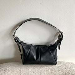 Faux Leather Shoulder Bag Underarm Zipper Satchel
