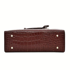 Women's Croc Embossed Tote Bag Set